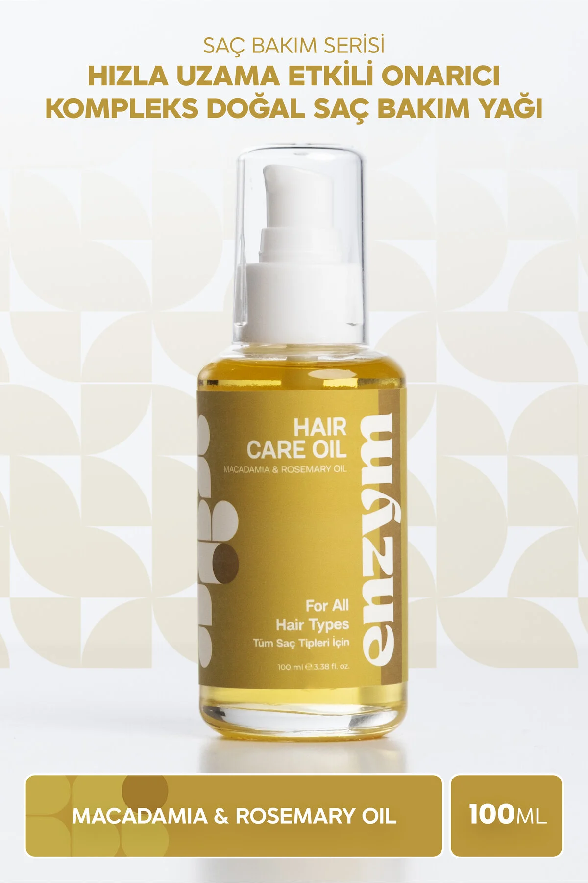 ENZYM COSMETICS Hızla Uzama Etkili, Onarıcı Kompleks Doğal Saç Bakım Yağı 100 ml (MACADAMİA VE BİBERİYE YAĞI) 🧡 24,5B kişi favoriledi!