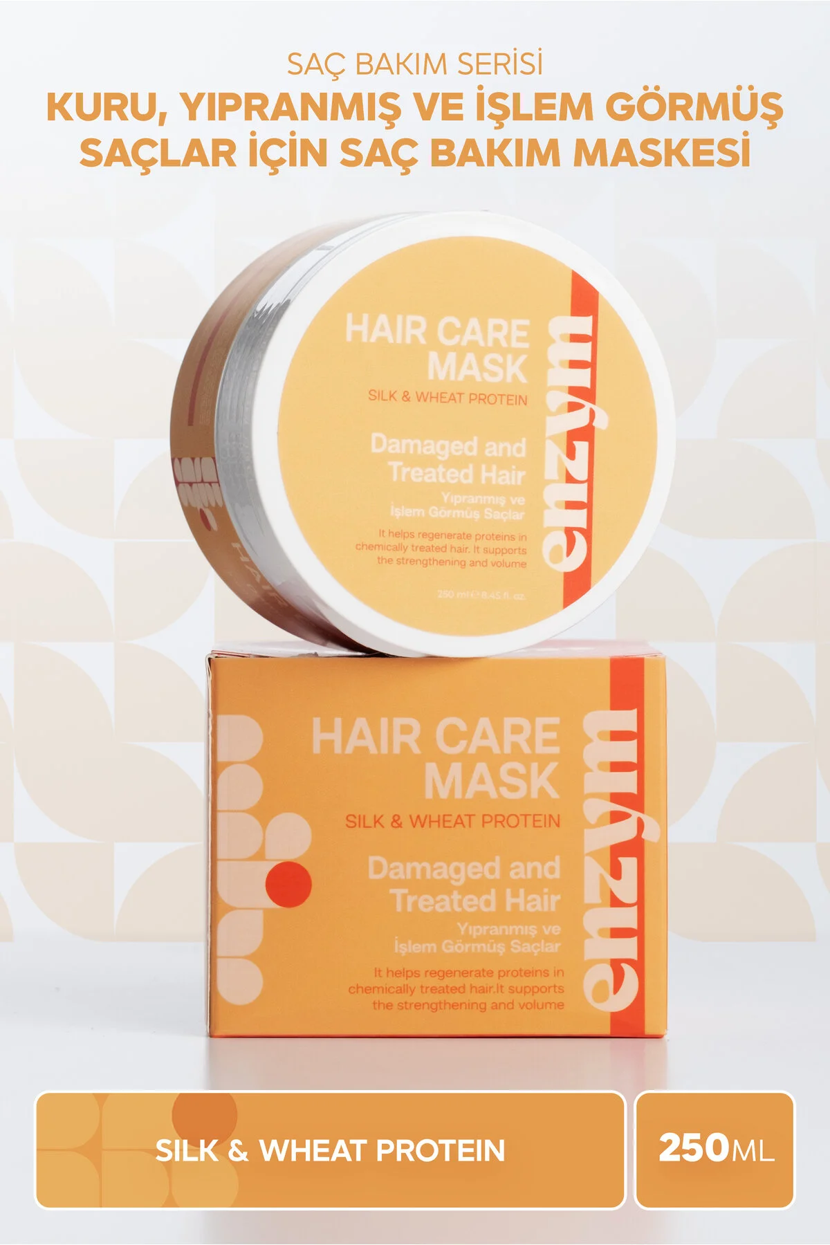 Fenomen Seçimi ENZYM COSMETICS Kuru, Yıpranmış Ve Işlem Görmüş Saçlar Için Saç Bakım Maskesi 250 ml 🧡 19B kişi favoriledi!