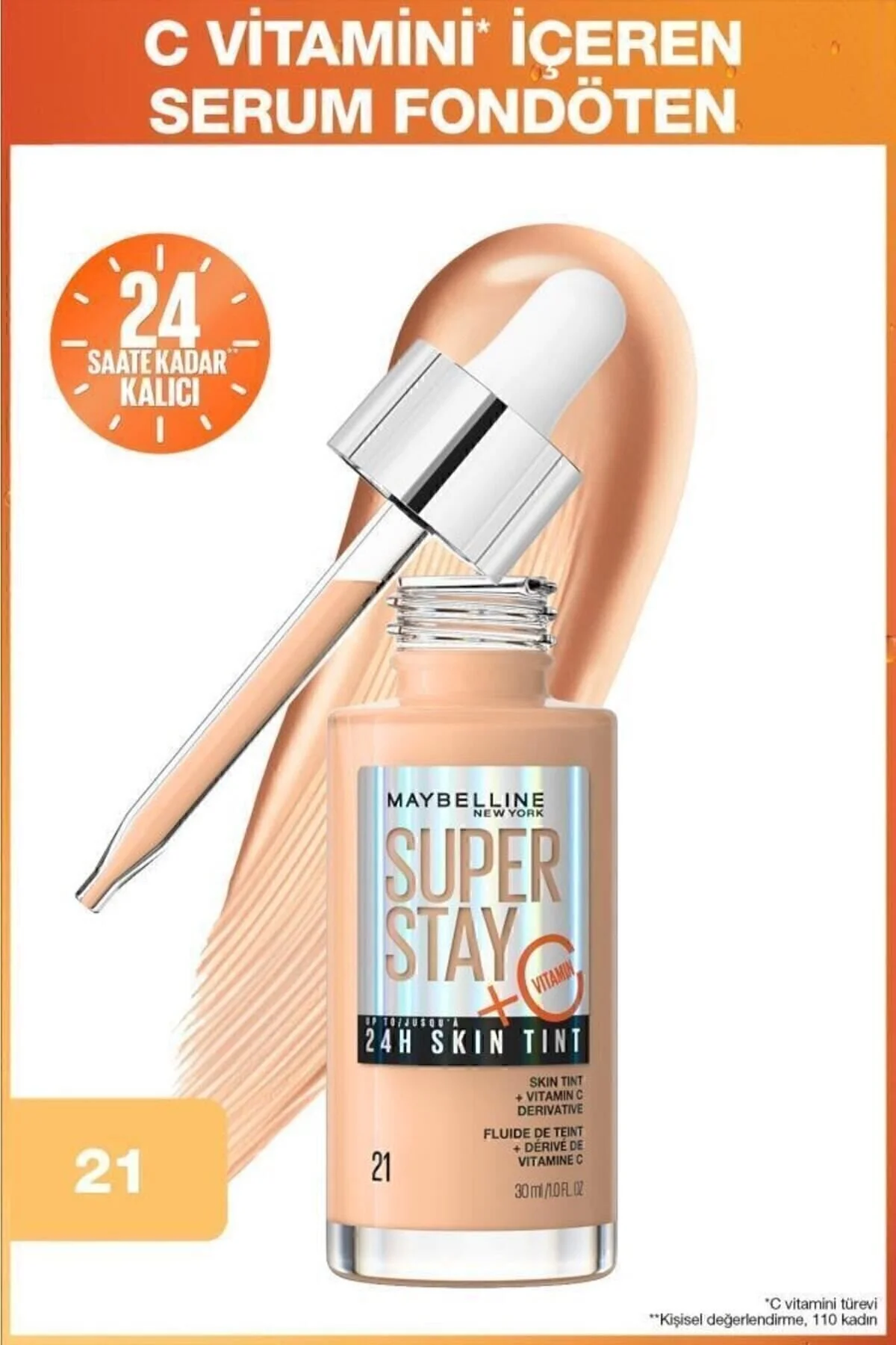 8 10 Günün En Düşük Fiyatı Maybelline New York Super Stay Skin Tint Fondöten - 21 🧡 8,7B kişi favoriledi!