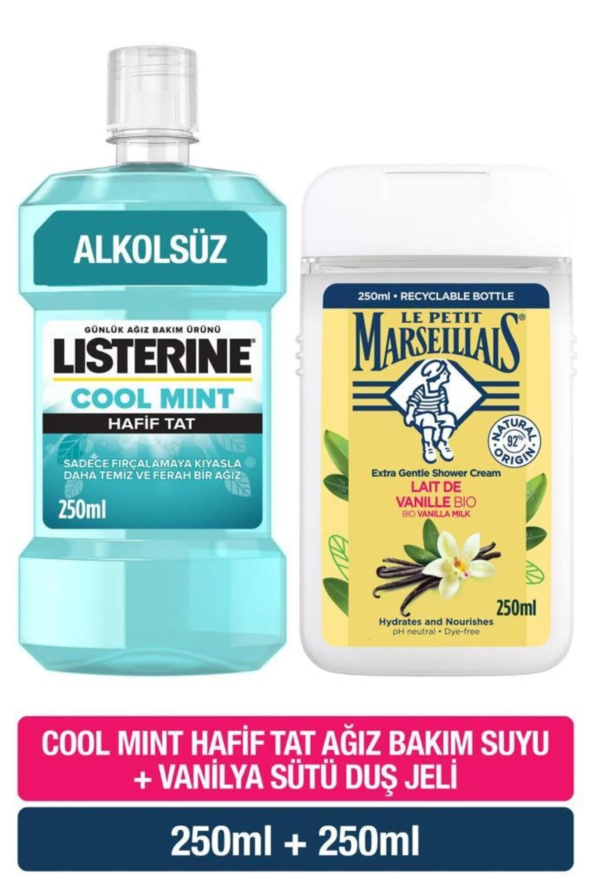 10 Günün En Düşük Fiyatı Le Petit Marseillais Organik Vanilya Sütü Duş Jeli 250 ml + Listerine Cool Mint Hafif Tat Ağız Bakım Suyu 250 ml 🧡 539 kişi favoriledi!