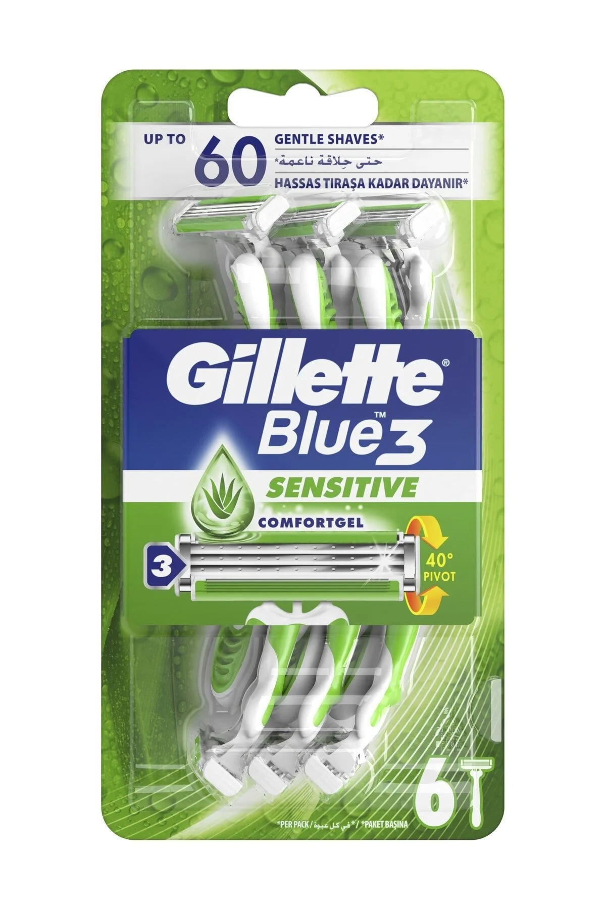 10 Günün En Düşük Fiyatı Gillette Blue 3 Sensitive Tıraş Bıçağı 6'lı 3 Bıçaklı